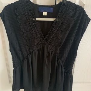 Black blouse with some crotchet detail